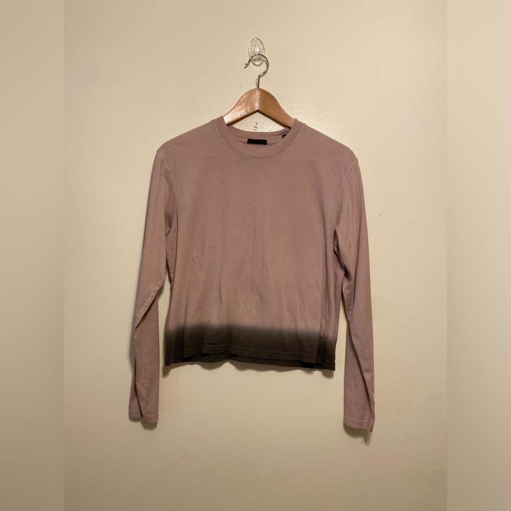 ATM Anthony Thomas Melillo Mauve to Pewter Ombre Long Sleeve Crewneck. Size S